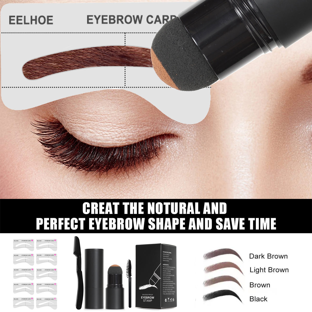 EYEBROW STAMP STENCIL KIT FOR PERFECT BROW